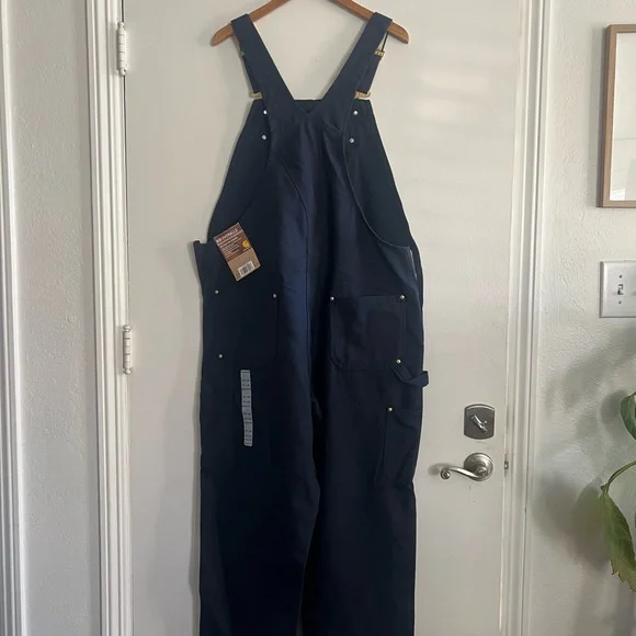 Carhartt Men’s bib overall navy 42x30 new - Picture 4 of 11